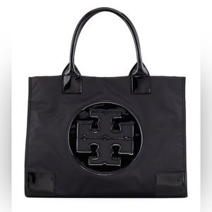 Tory Burch black logo tote